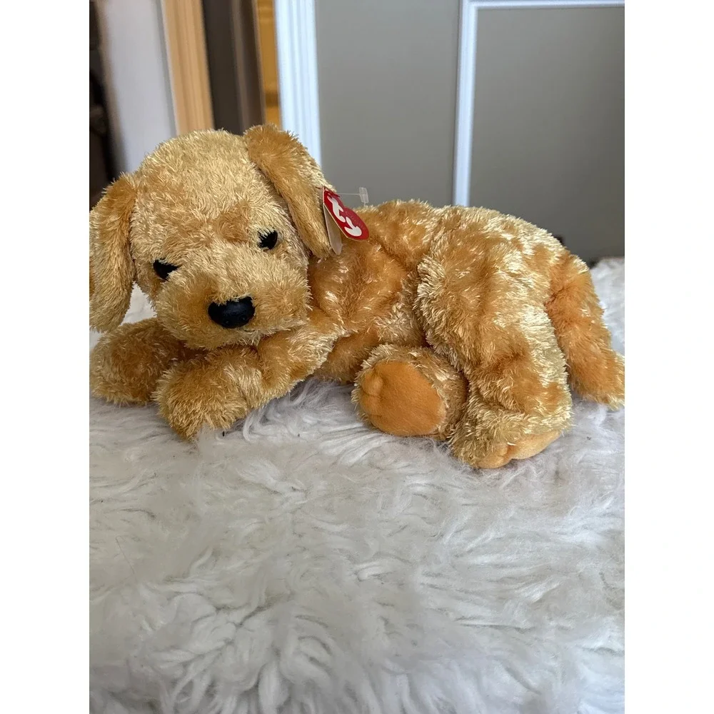 Ty Classic Skippy Golden Retriever Puppy Plush Dog Gold TySilk 10 inch 02046